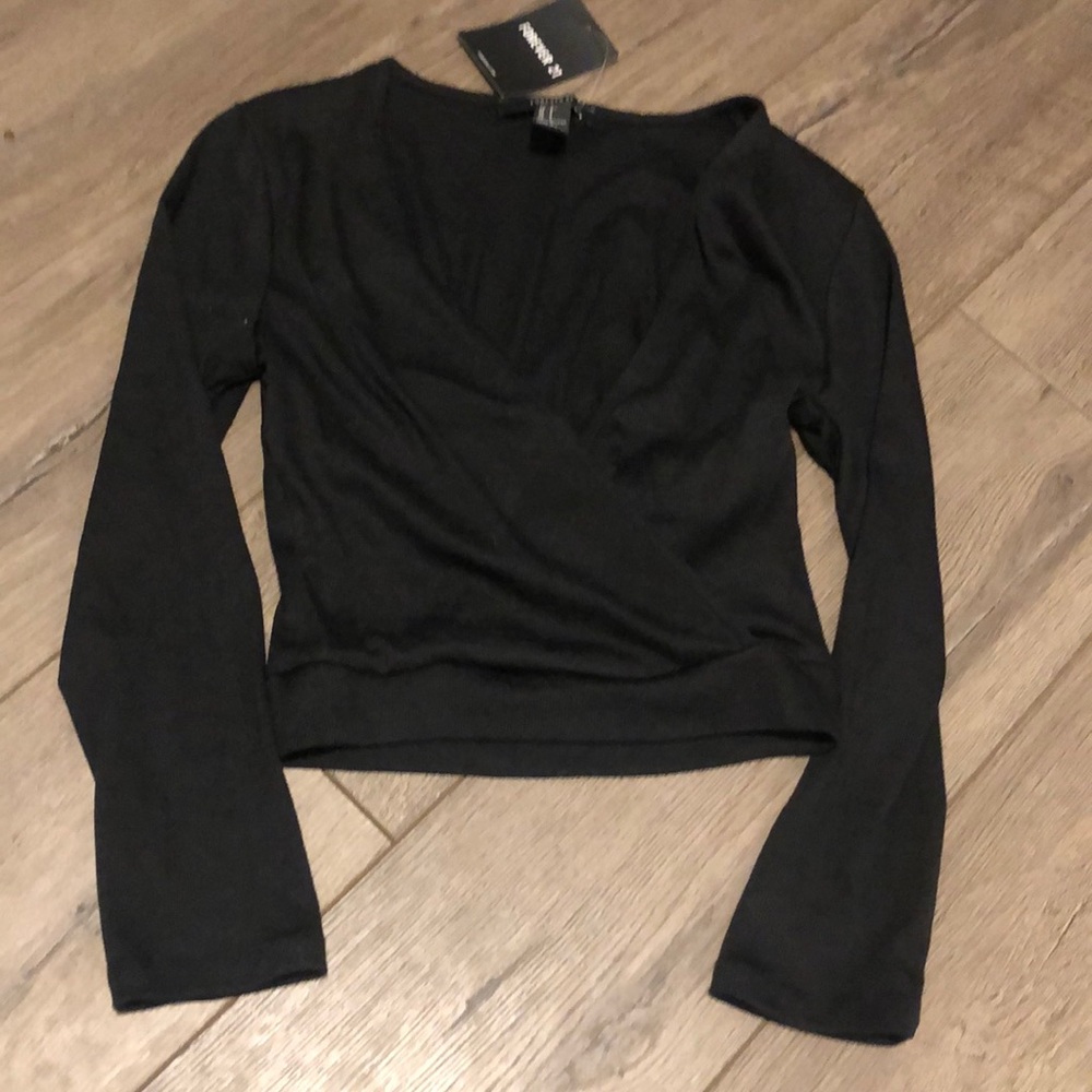 Forever 21 Black Wrap Crop